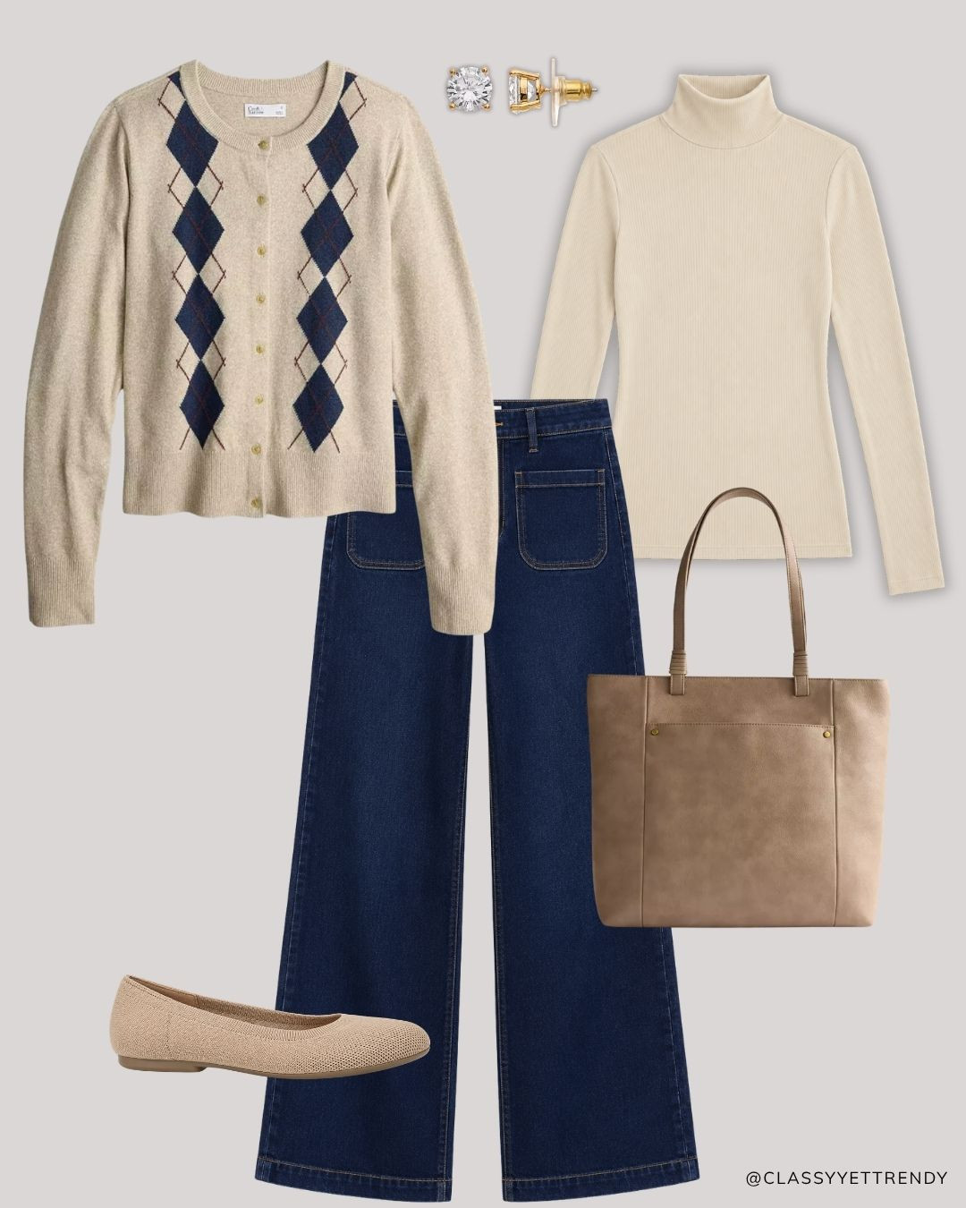 Modern Heritage Autumn Neutrals Capsule: 12 Tops, Bottoms, Layers and Shoes, many outfits! ✔️ Create several looks with classic and timeless staples - including wide-leg jeans, white shirt, navy sweater, mock neck top - elevated with just a few seasonal gems like an argyle cardigan, plaid blazer and heeled boots.🍂 Effortless, versatile, and polished!🤎 Which outfit is your favorite? @kohls #kohls #kohlspartner #kohlsfinds

#fallstyle #autumnvibes #autumnoutfit #browntones #capsulewardrobe 

 