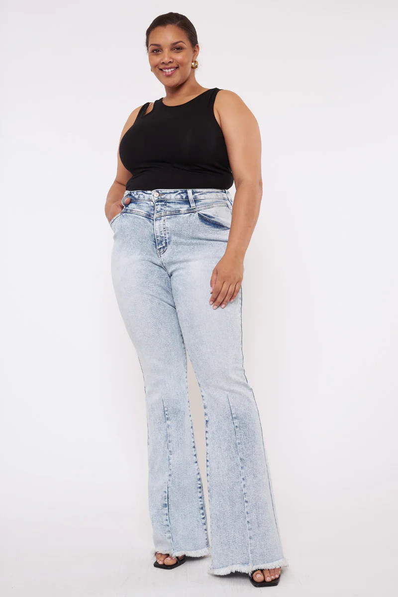 Cayla High Rise Flare Jeans (Plus Size) | Kancan USA