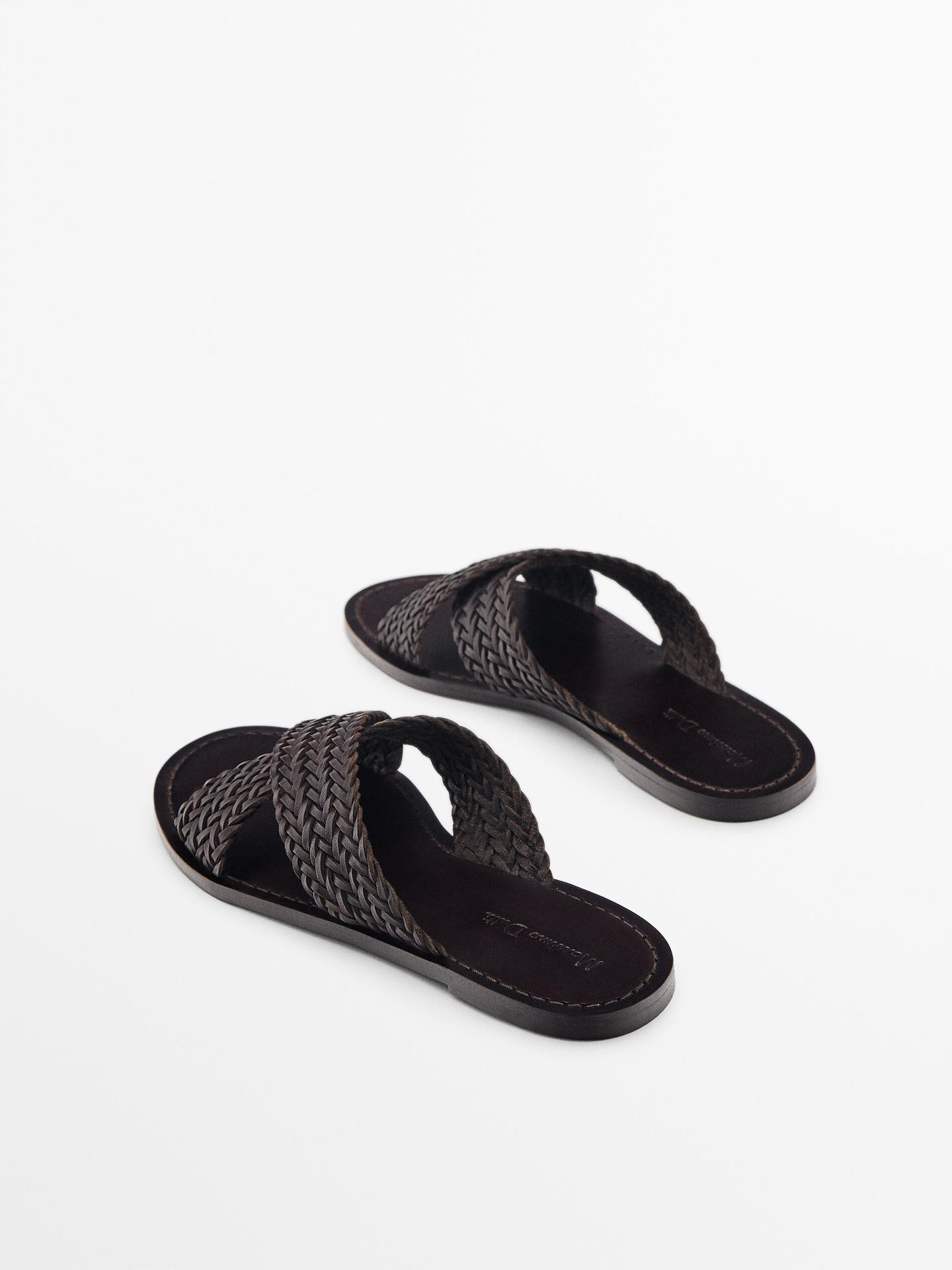 CROSSOVER VAMP PLAITED SANDALS | Massimo Dutti US
