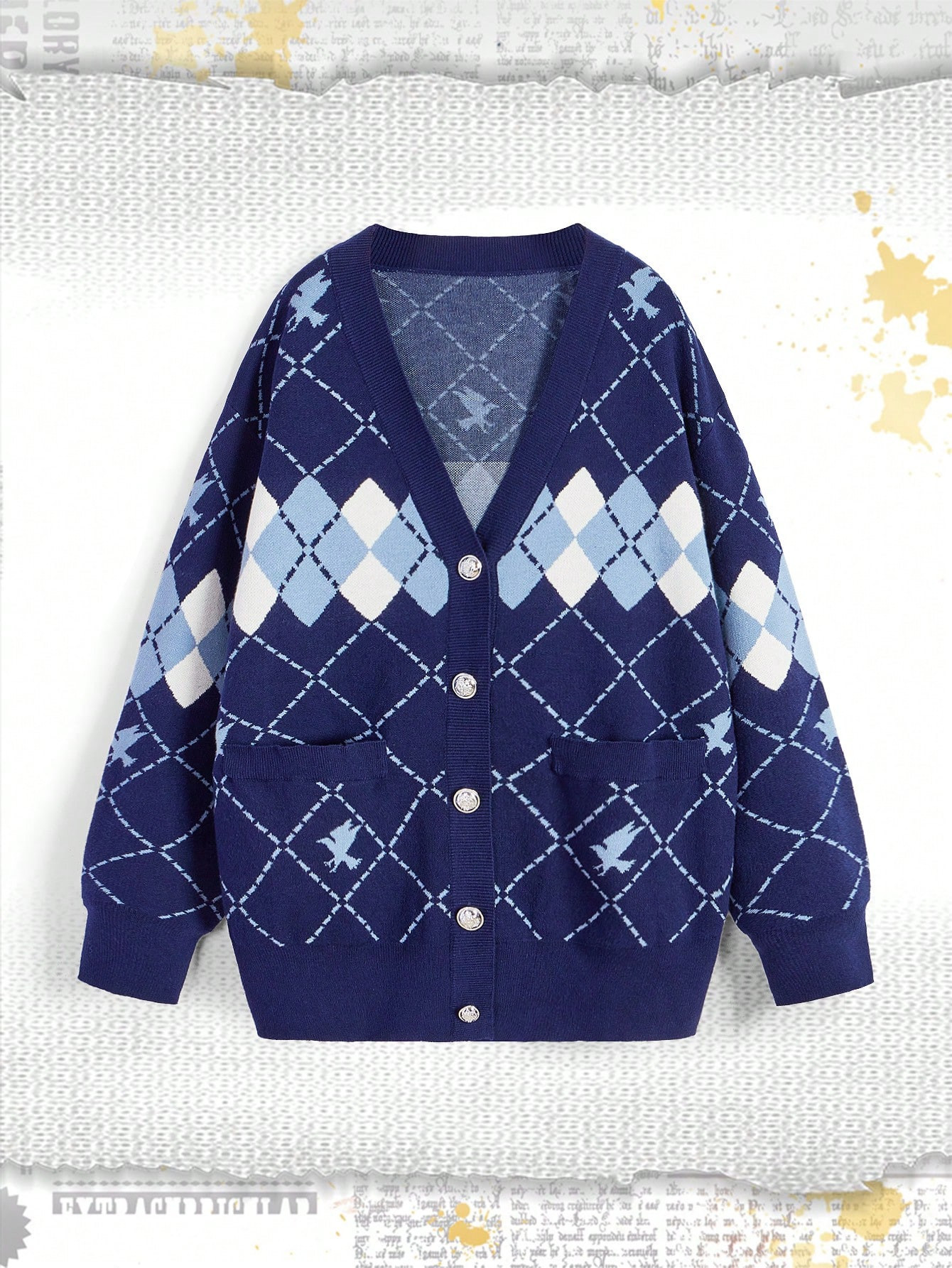 Harry Potter | ROMWE Snake Pattern Loose Cardigan For Women, Autumn/Winter, School | SHEIN