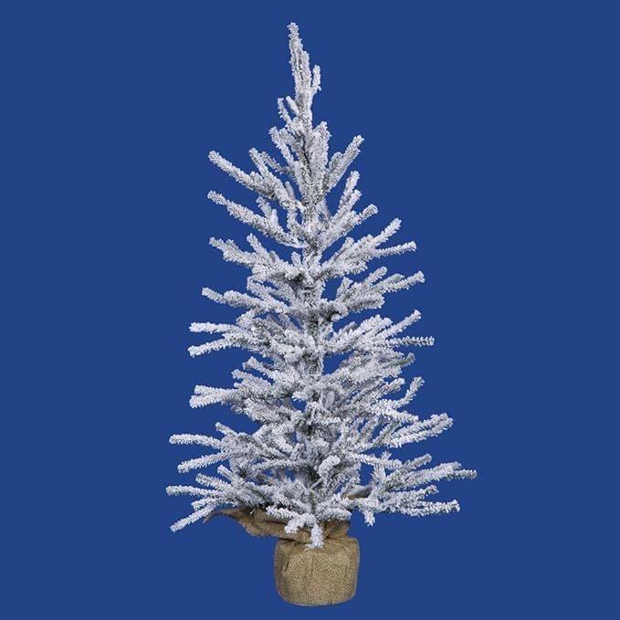 Vickerman 30" Flocked Angel Pine Artificial Christmas Tree, Unlit - Faux Christmas Tree - Seasona... | Amazon (US)