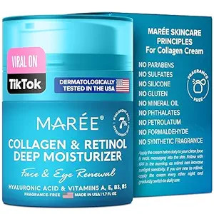 MAREE Face Moisturizer - Collagen Cream for Women - Anti-Wrinkle Eye Balm with Retinol, Hyaluroni... | Amazon (US)