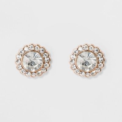 Pave Flower Stud Earrings - A New Day™ | Target