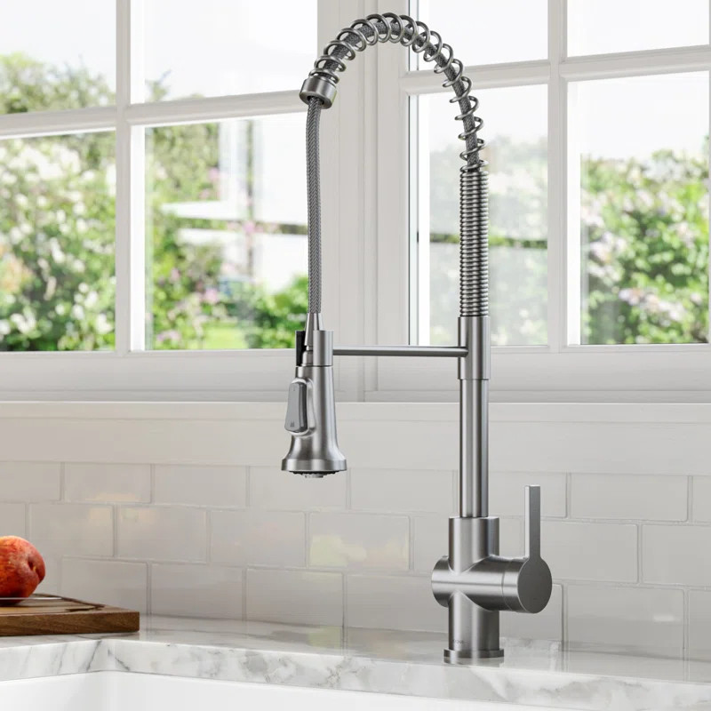 KRAUS Britt Commercial Style Pull-Down Single Handle Kitchen Faucet | Wayfair North America