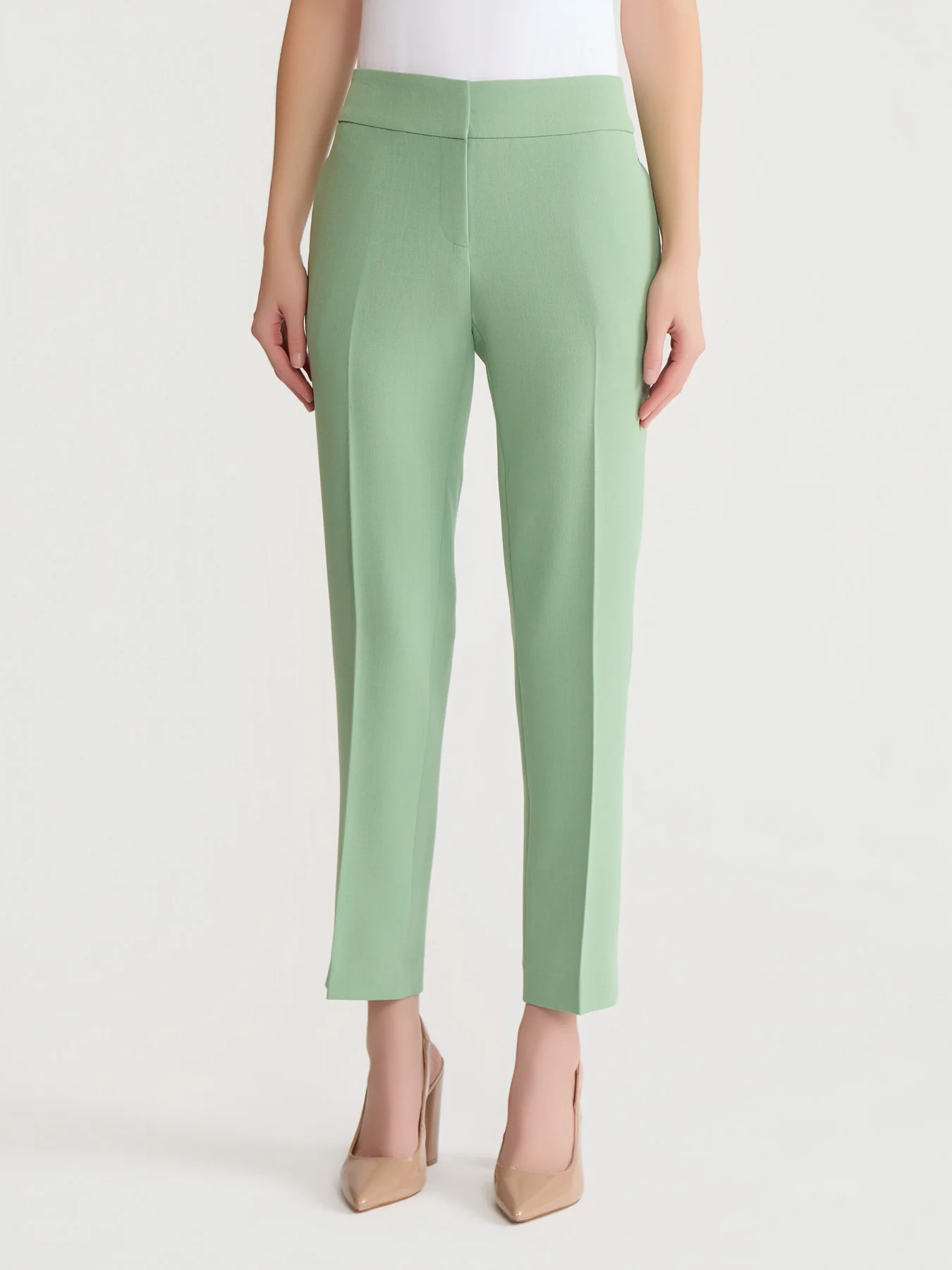Ava Straight Leg Pants, Stretch Crepe | Kasper Clothing