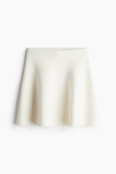 H & M - Flared Knit Skirt - White | H&M (US + CA)