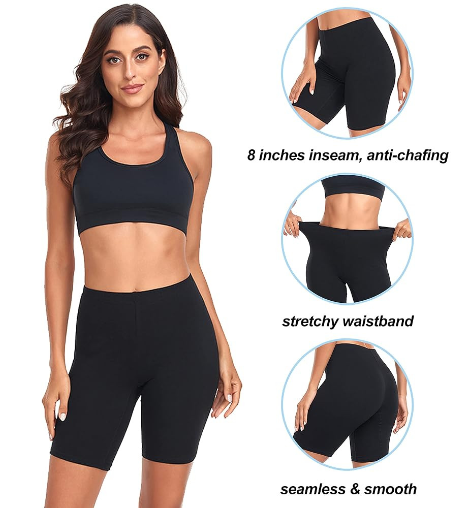 Under Dress Cotton Slip Shorts for Women Biker Shorts Anti Chafing Boy Shorts Underwear | Amazon (US)