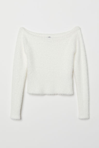 H & M - Off-the-shoulder Sweater - White | H&M (US + CA)
