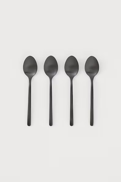 H & M - 4-pack Teaspoons - Black | H&M (US + CA)