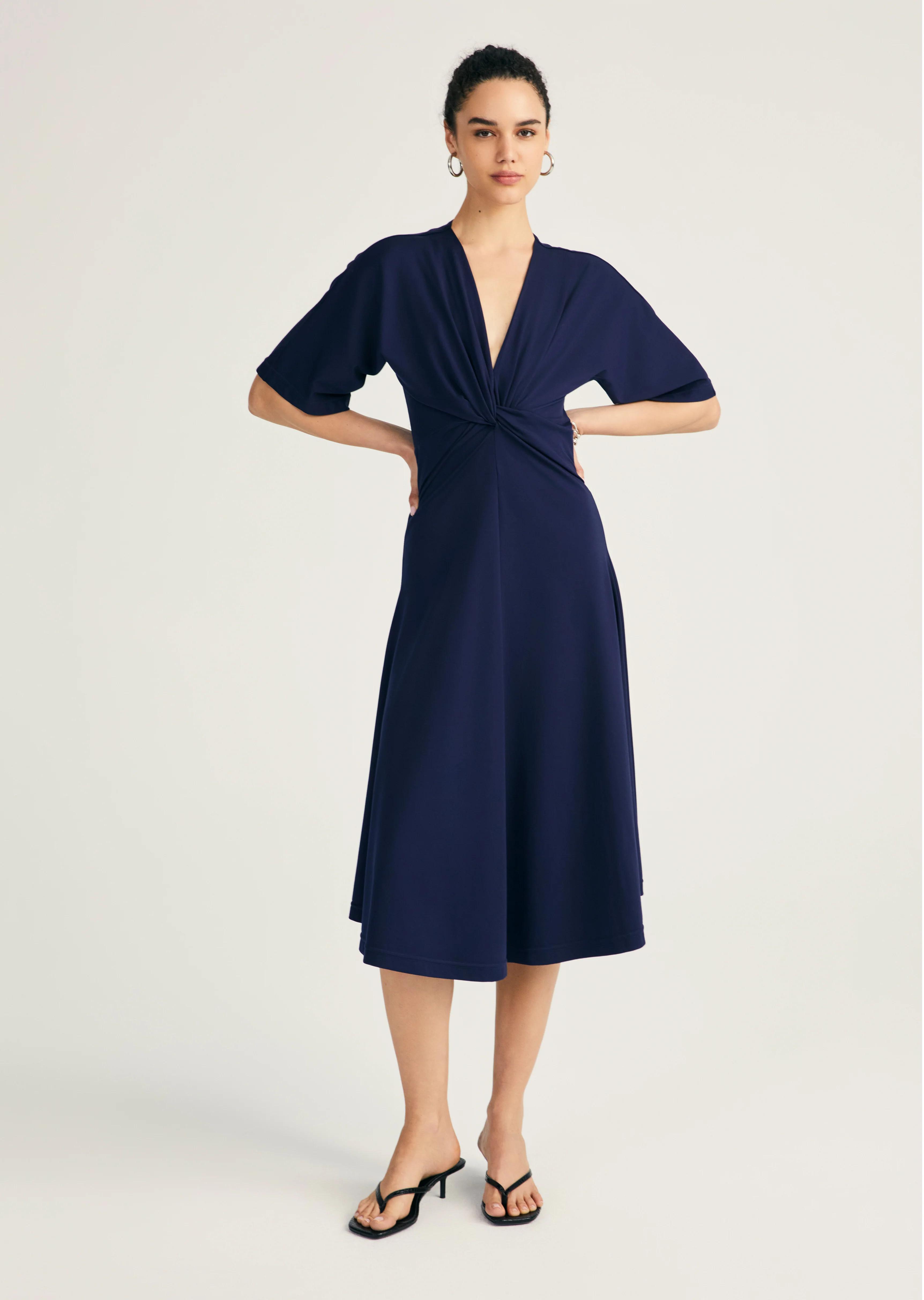 Lorraine Twist Front Midi Dress | Derek Lam 10 Crosby | Derek Lam