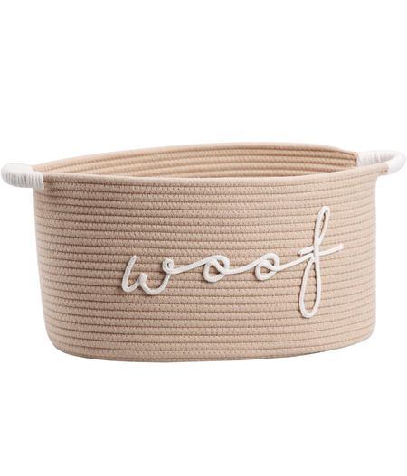 Woof Woven Rope Storage Baskets, Pet Dog Toy Bin Box Perfect for organizing Chew Toys Blankets leashes, Dog Toy holder Cotton Basket Puppy Bins

#LTKBaby #LTKFamily #LTKHome