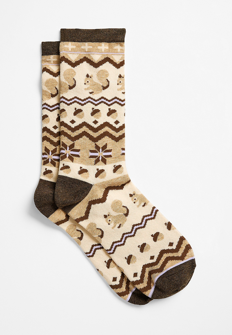 Squirrel Fair Isle Crew Sock | Maurices