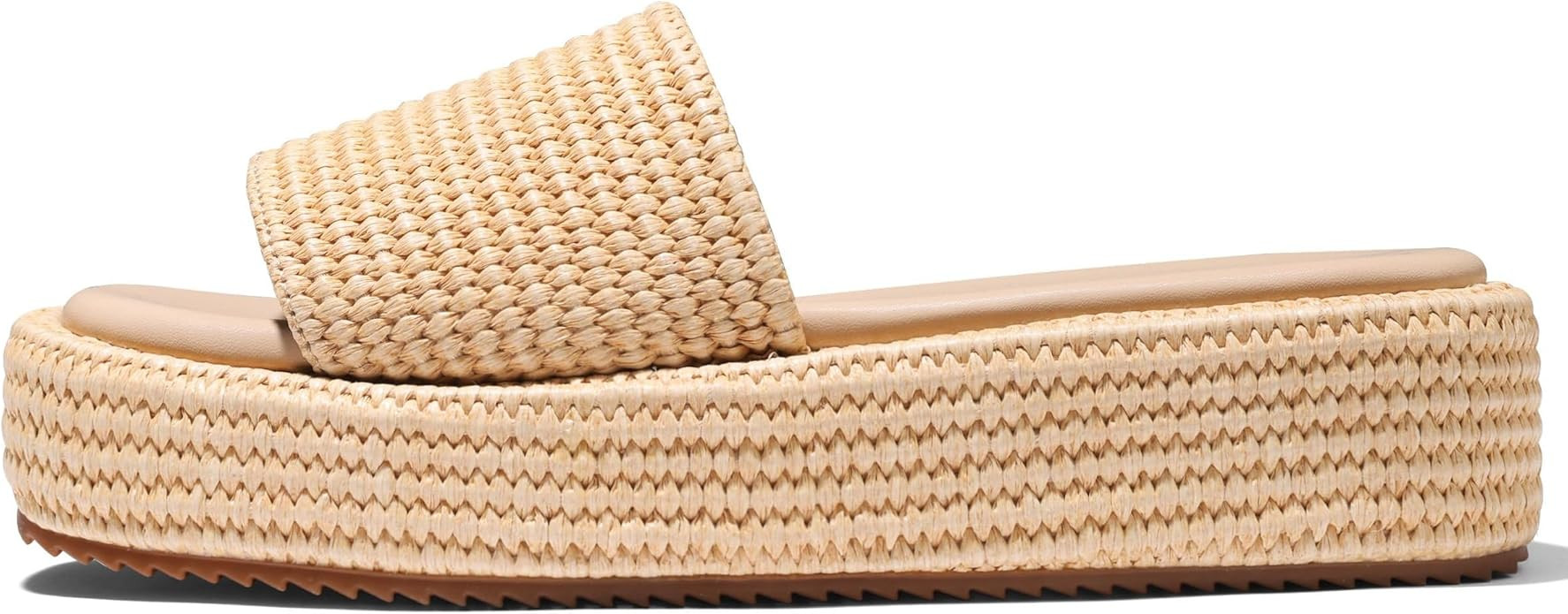 Erocalli Platform Sandals Women Cute Wedge Espadrilles Slip on Summer Beach Raffia Vacation Sanda... | Amazon (US)
