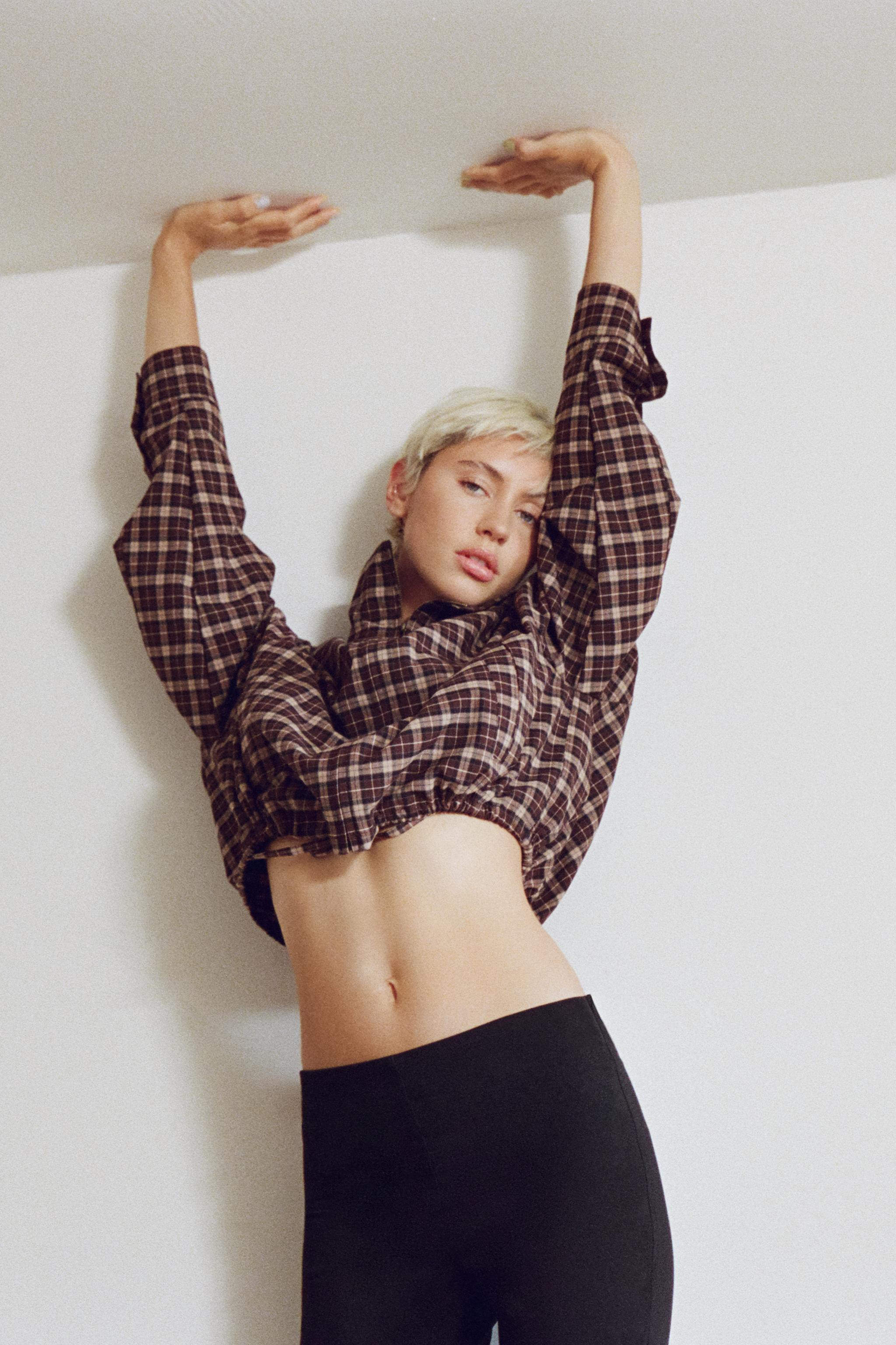 CHECKED ZIP JACKET | Zara UK