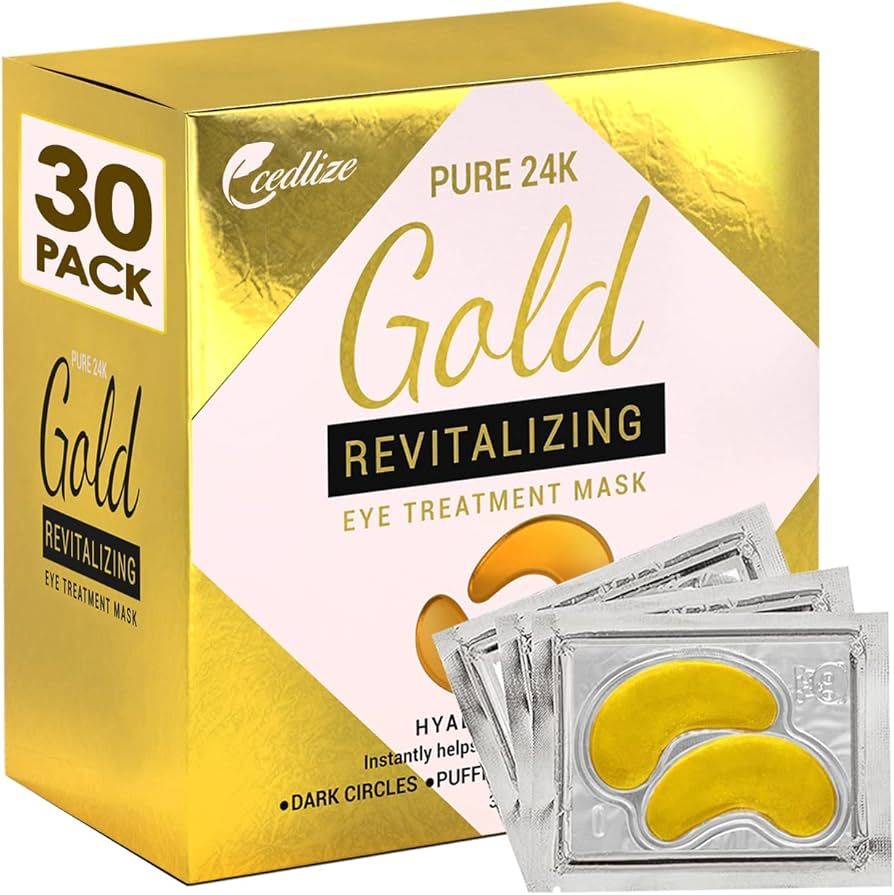 Cedlize Under Eye Collagen Patch, 24K GOLD ANTI-AGING MASK, Pads For Puffy Eyes & Bags, Dark Circ... | Amazon (US)