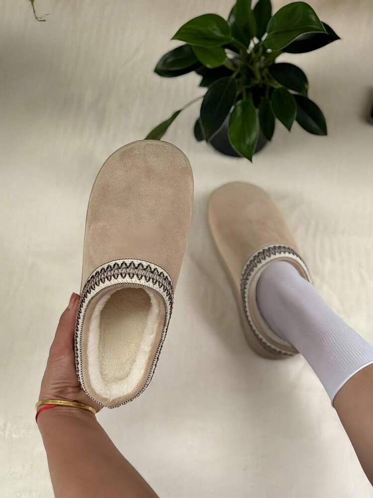 Women's Soft & Fluffy Thermal Slippers, Comfortable & Warm Indoor Home Slippers, Non-Slip Durable... | SHEIN