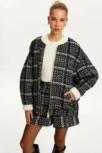 Nocturne Oversized Tweed Bomber Jacket | Nordstrom | Nordstrom