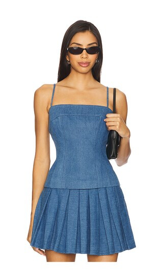 Simone Top in Denim Blue | Revolve Clothing (Global)