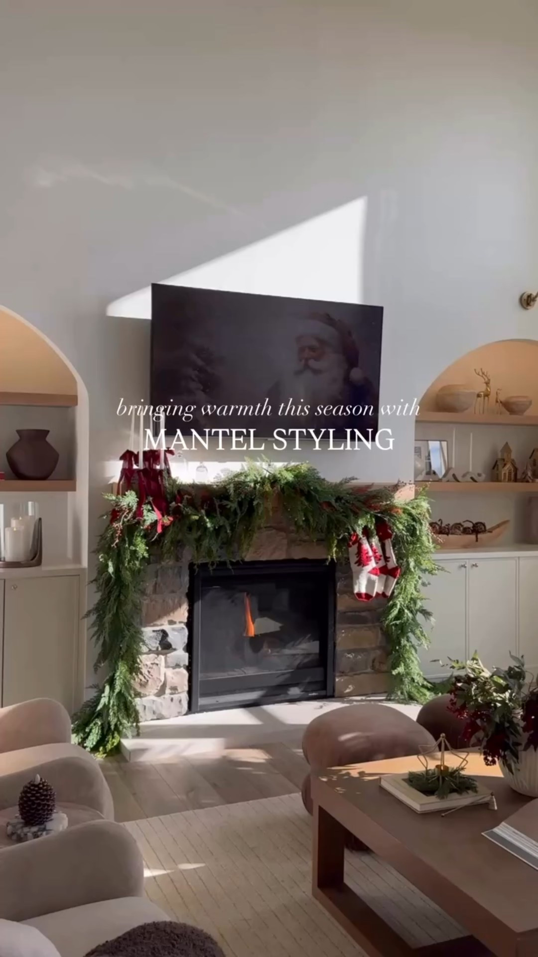 2025 Christmas mantel💫🌲
It’s full, lush & layers of warmth & love. The mix of realistic cedar garland, juniper stems, berry stems & a touch of preserved florals gave it the prettiest shape volume and character

#christmasmanteldecor #christmasdécor #holidayhomedecor #christmasmantel #mantlegarland #livingroomdecor

#LTKSeasonal #LTKHome #LTKHoliday