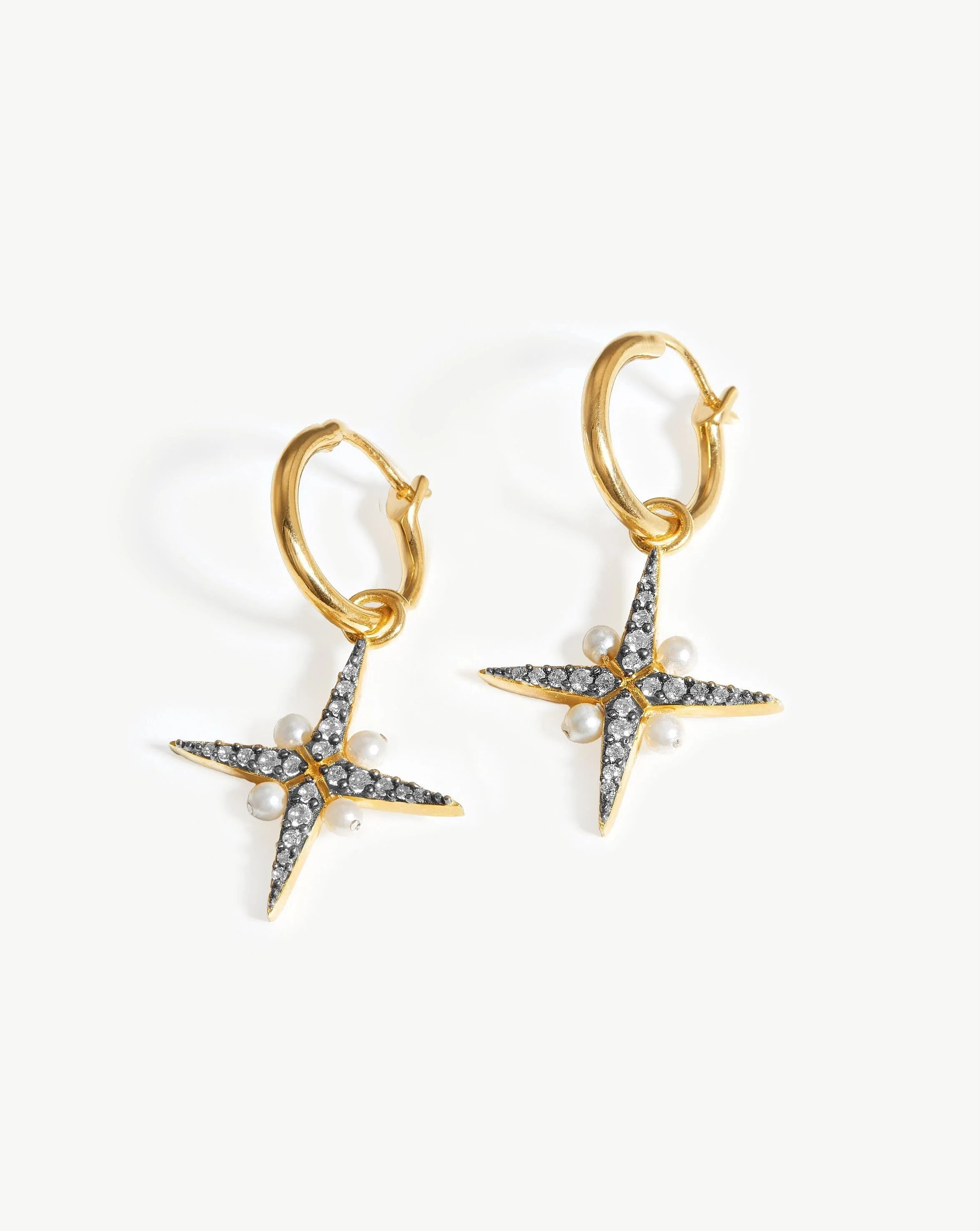 Harris Reed North Star Pearl Hoop Earrings | 18ct Gold Vermeil/Pearl | Missoma UK