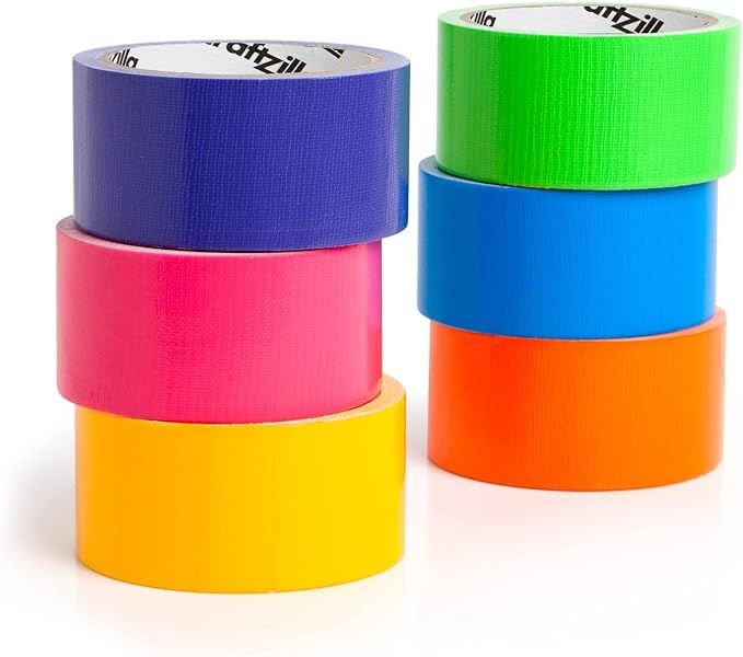 Craftzilla Rainbow Colored Duct Tape - 6 Bright Duct Tape Colors - 10 Yards x 2 Inch - Waterproof... | Amazon (US)