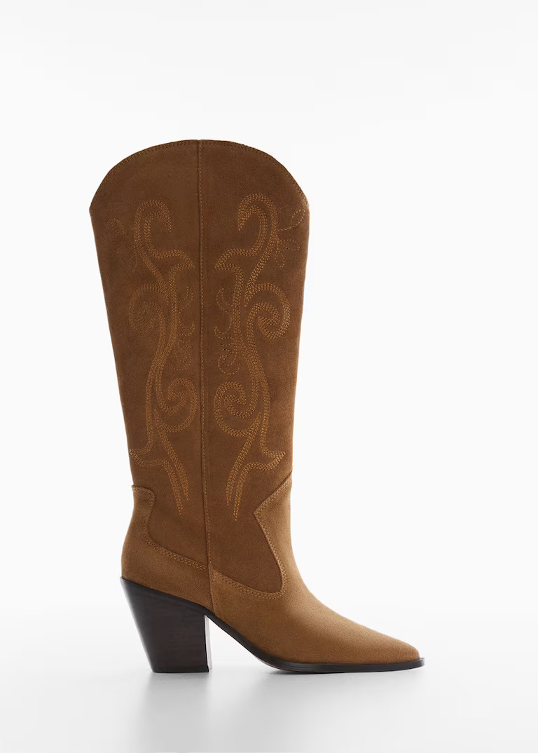 Cowboy leather boots | MANGO (UK)