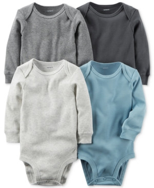 Carter's 4-Pk. Cuffed Cotton Bodysuits, Baby Boys (0-24 months) | Macys (US)