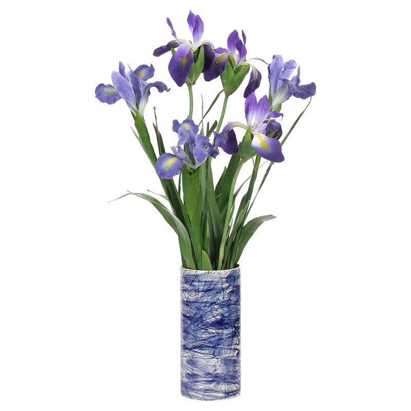 16" Iris in Vase, Faux | One Kings Lane