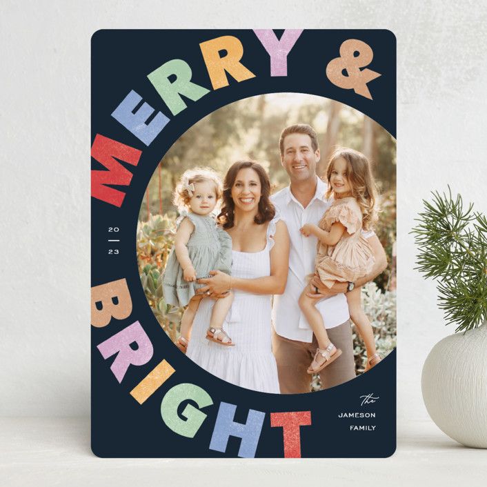 "Merry-go-round" - Customizable Holiday Photo Cards in Beige by Pixel and Hank. | Minted