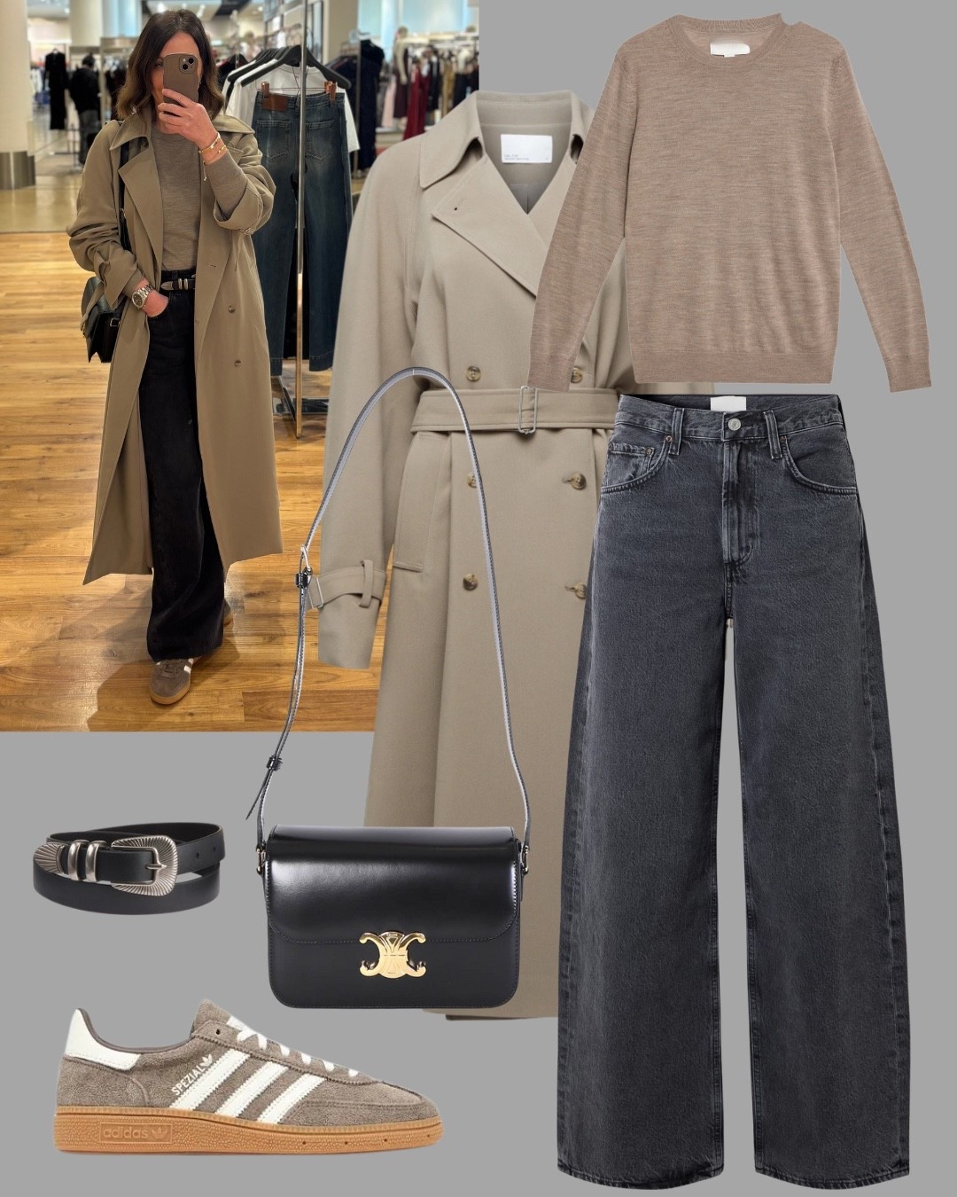 Recreate my look, smart casual look  with jeans & a floaty trench 

Compare me in the Zara trench, to my own. The car coat style & the stiffness of more traditional trench material made me look boxy & matronly. Were as, a less structured trench, V neck opening, in a floaty material gives me a more flattering silhouette. Dress for your shape ⏳

Wearing a medium in the trench 
Jeans 28 (could of sized down to a 27) 
Wearing a 12 in the jumper 

#LTKstyletip #LTKover50style #LTKspring