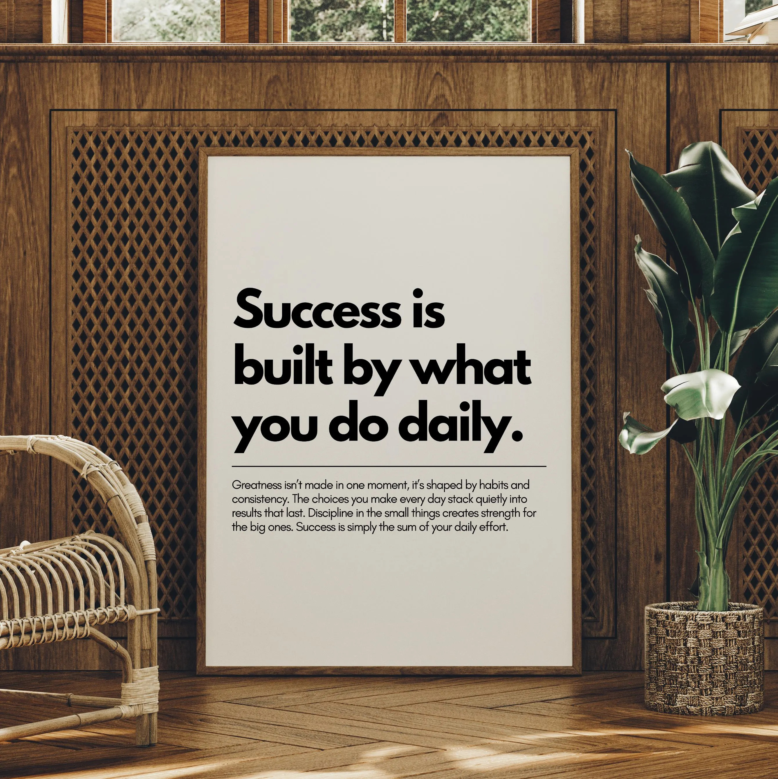 Daily Success Motivational Quote Wall Art, Uplifting Saying Poster, Inspirational Print, Minimalist Home Office Decor, Digital Download | Etsy (Global)