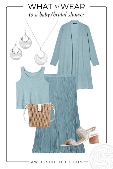 Baby Shower/Bridal Shower Outfit Inspiration	

Eileen Fisher duster, tank and skirt, shoes from Talbots. Bag and jewelry from Amazon.

#fashion #fashionover50 #fashionover60 #springfashion #summerfashion #bridalshoweroutfit #babyshoweroutfit #springevent #summerevent #eileenfisher #talbots #amazon #amazonfashion

#LTKStyleTip #LTKFestival #LTKParties
