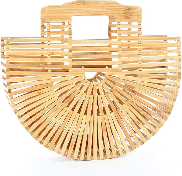 Miuco Bamboo Tote Bags Top Handle Handmade Handbags Beach Purses | Amazon (US)