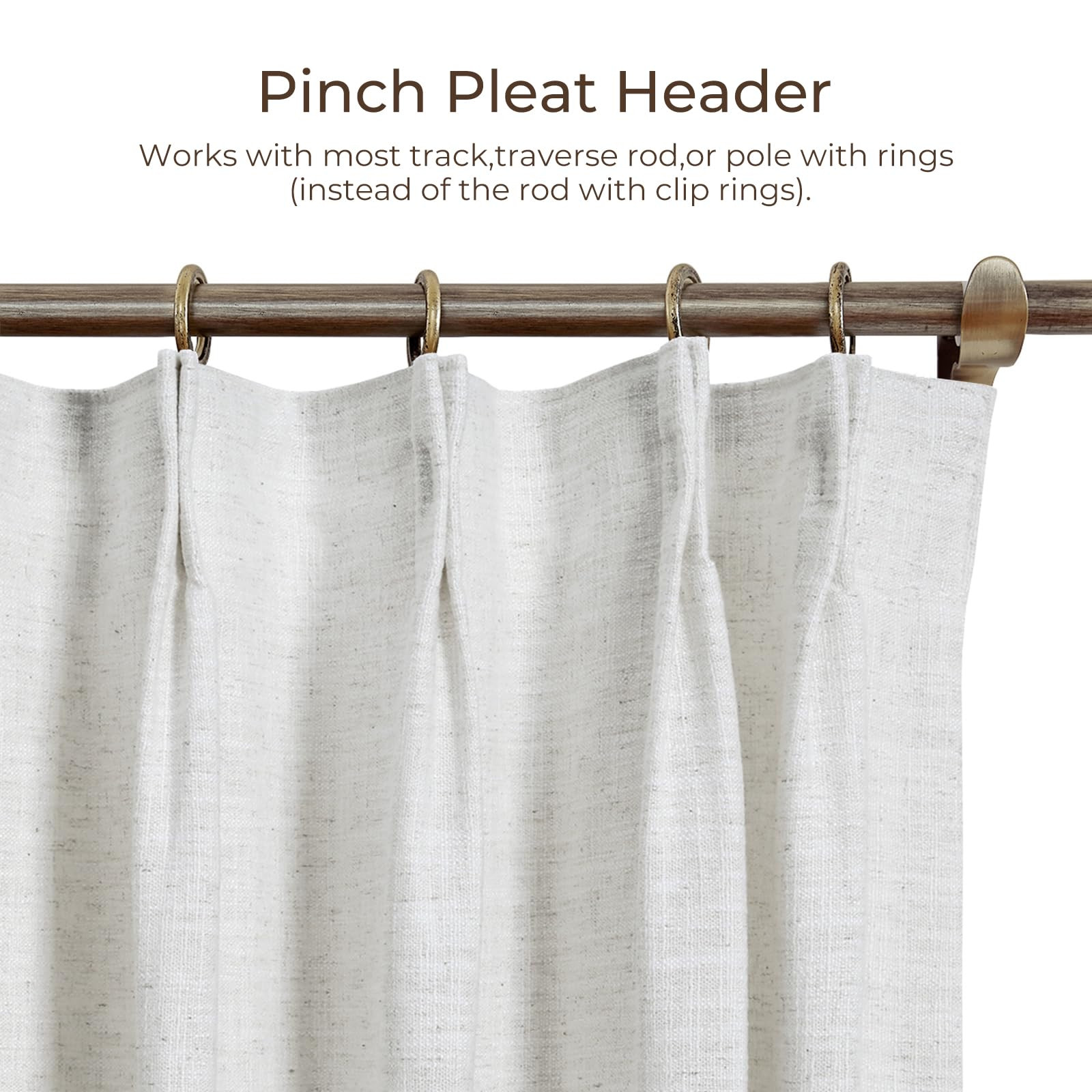 TWOPAGES 72 W x 96 L inch Pinch Pleat Darkening Drape Faux Linen Curtain with Blackout Lining Dra... | Amazon (US)