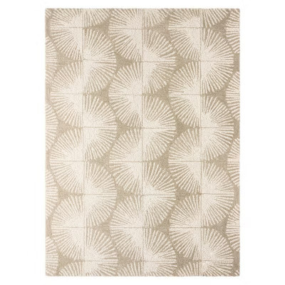 NICOLE MILLER NEW YORK Kendall Fluted Geo Handcrafted Area Rug, 100% Wool Rug, Taupe, 3'x5' | Target