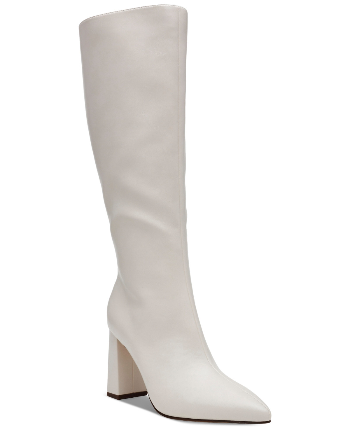 Wild Pair Islah Block Heel Knee High Boots, Created for Macy's - Bone Smooth | Macy's