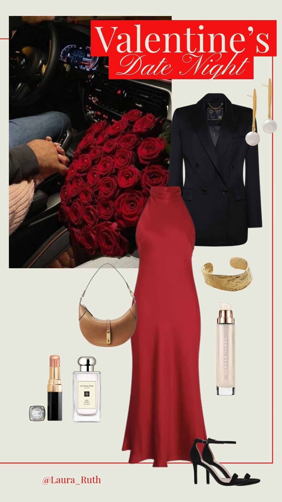 This Valentine’s night outfit pairs rich red tones with a sleek black blazer and statement accessories for a look that feels timeless, romantic, and undeniably chic. Date night outfits, valentines outfits women 

#LTKuk #LTKdatenight #LTKluxury