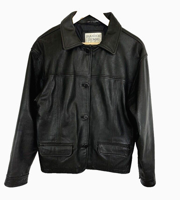 Brandon Thomas Women's Size M Jacket Black 100% Pebbled Leather Coat Jacket  | eBay | eBay US
