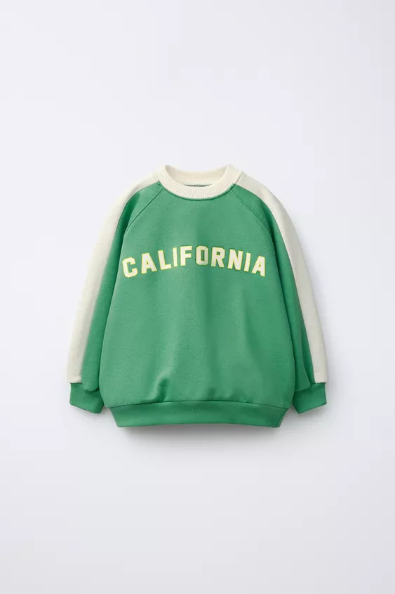 CONTRASTING TEXT STRIPED SWEATSHIRT | Zara US