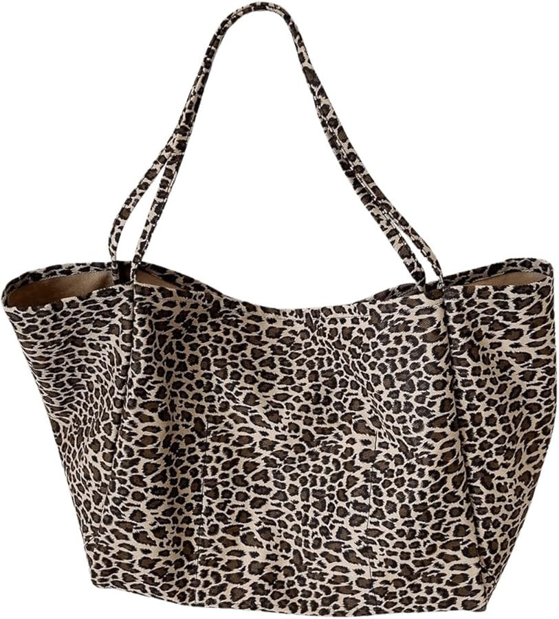 MakeMeChic Women's Leopard Tote Bag Cheetah Oversize Shoulder Bag Weekender Bag | Amazon (US)