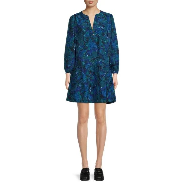 Time and Tru Women's Woven Tiered Dress - Walmart.com | Walmart (US)