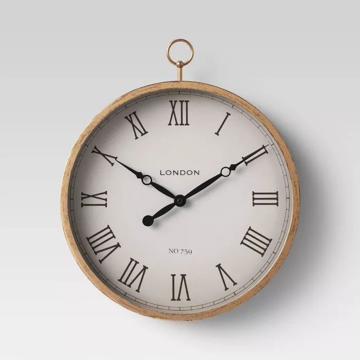 10" Thin Pocket Watch Clock Brass - Threshold™ | Target