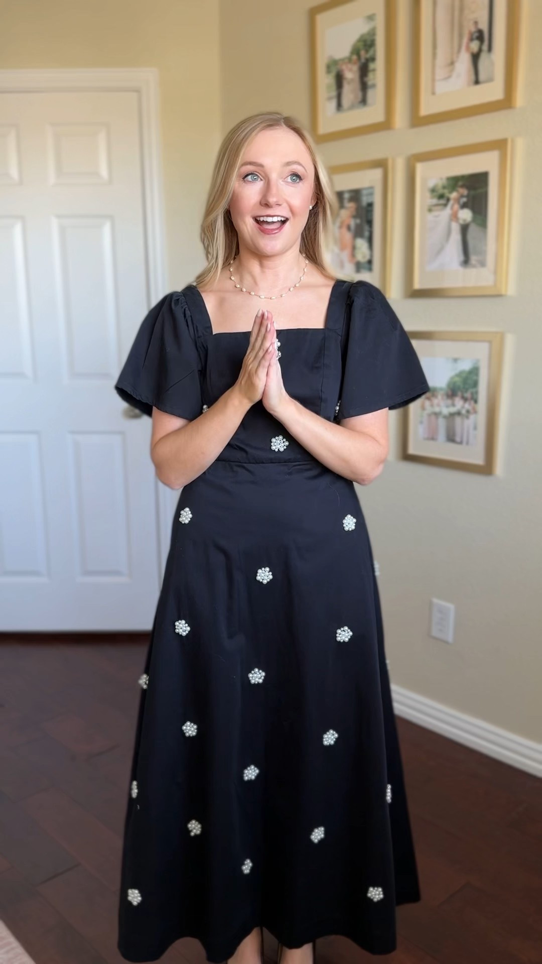 This dress is such a fun take on a holiday dress! The pearl details are just stunning. Wearing an XS #LTKStyleTip 

#LTKHoliday #LTKSeasonal