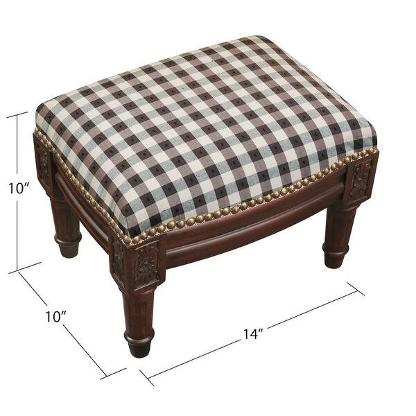 Black Gingham Footstool | Bed Bath & Beyond
