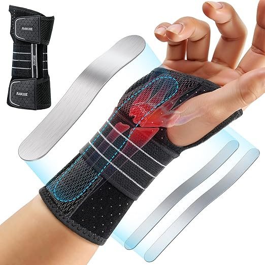Carpal Tunnel Wrist Brace, Adjustable Night Wrist Support with 3 Metal Splints, Hand Brace for Me... | Amazon (US)