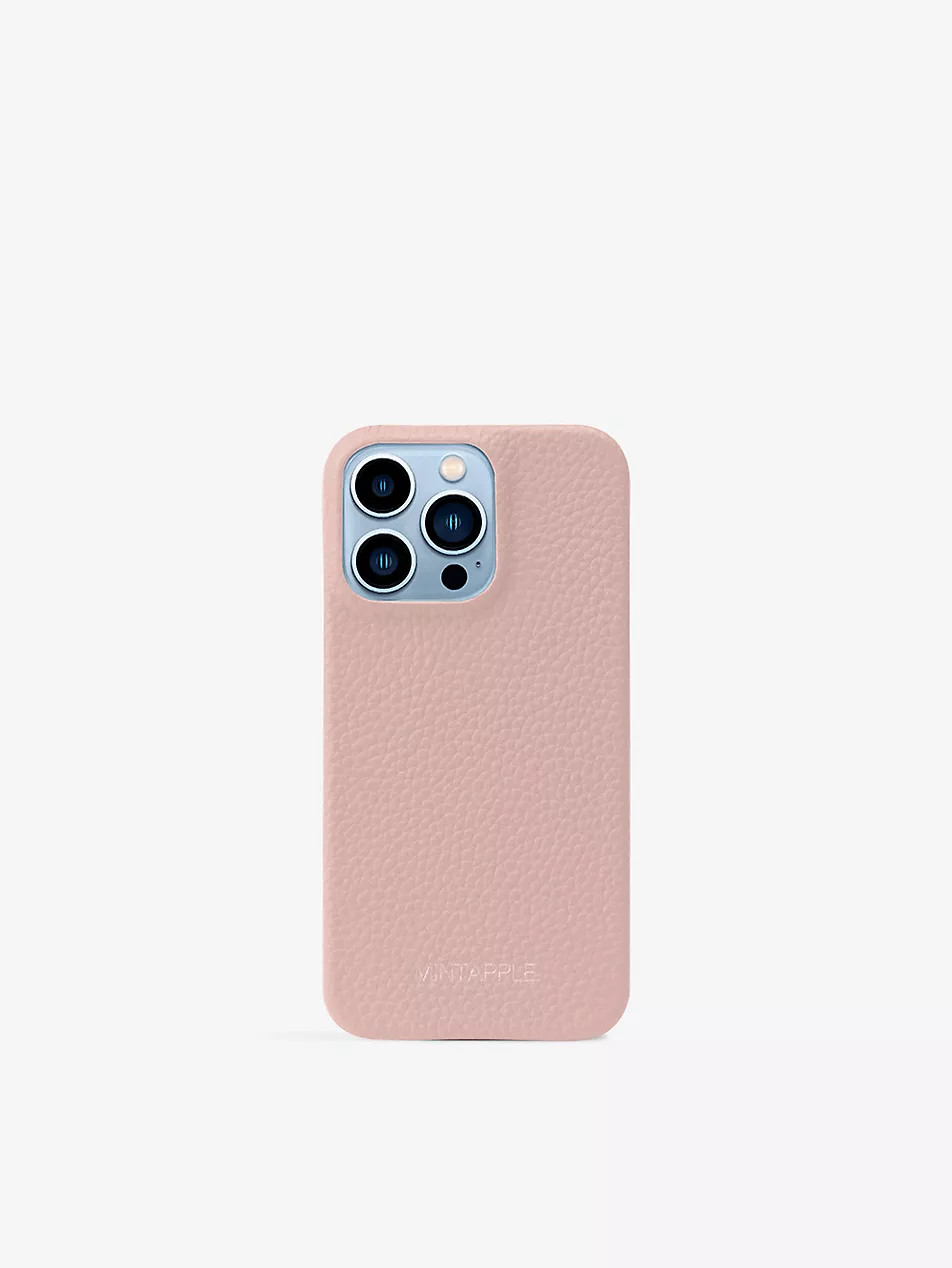 Branded grained leather iPhone 13 Pro case | Selfridges