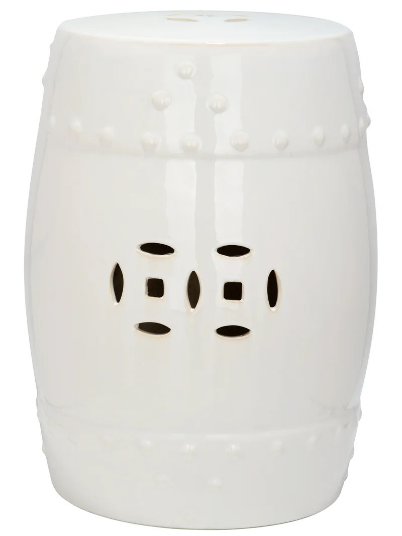 Safavieh Modern Ming Indoor/Outdoor Ceramic Garden Patio Stool, Cream | Walmart (US)