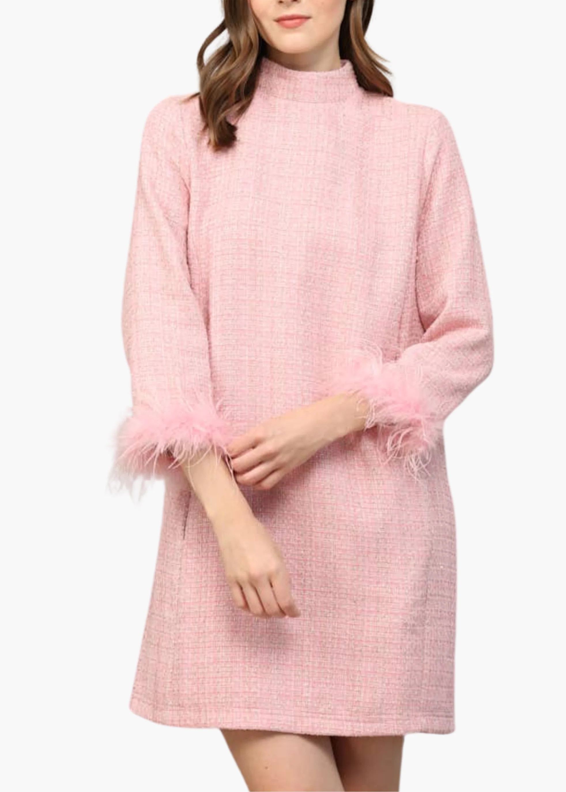 Felicity Feather Tweed Mini Dress | Poppy and Pink
