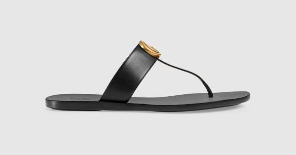 Gucci Leather thong sandal with Double G | Gucci (US)