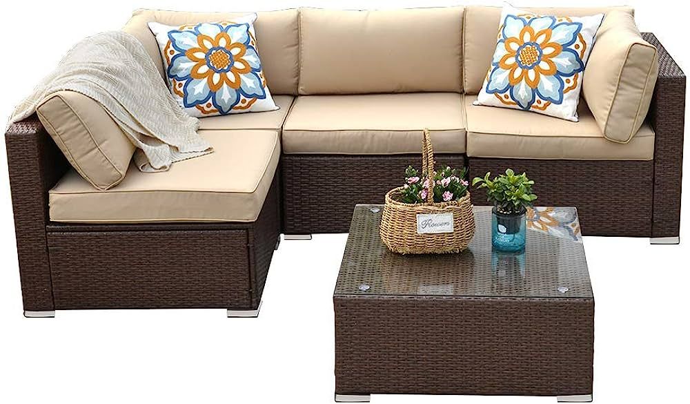 SUNVIVI OUTDOOR 5-Piece Patio Furniture Set - Stylish and Durable Outdoor Couch Sofa to Lounge, D... | Amazon (US)